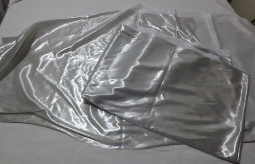 Silver shiny sheer stretch - shiny,