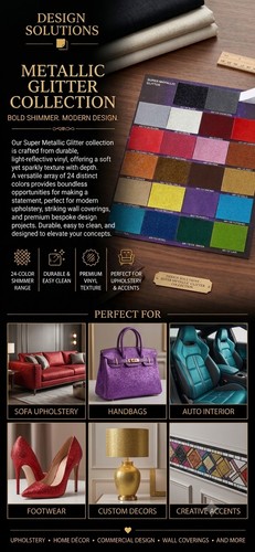 Glitter faux leather vinyl - glitter,